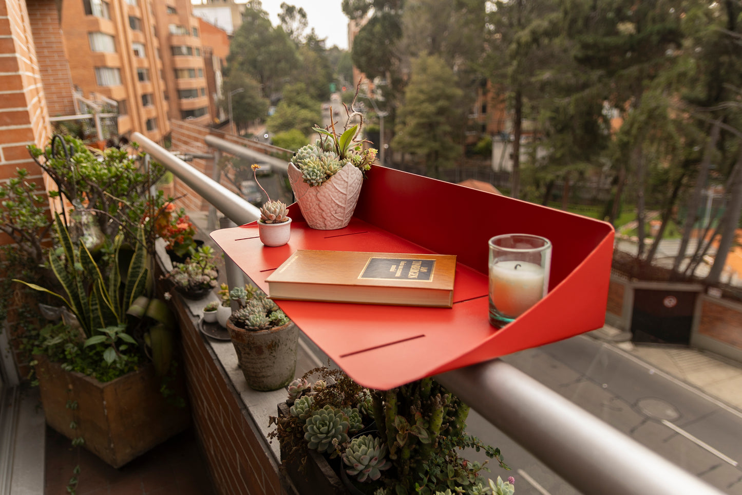 Mesa Para Balcón Roja